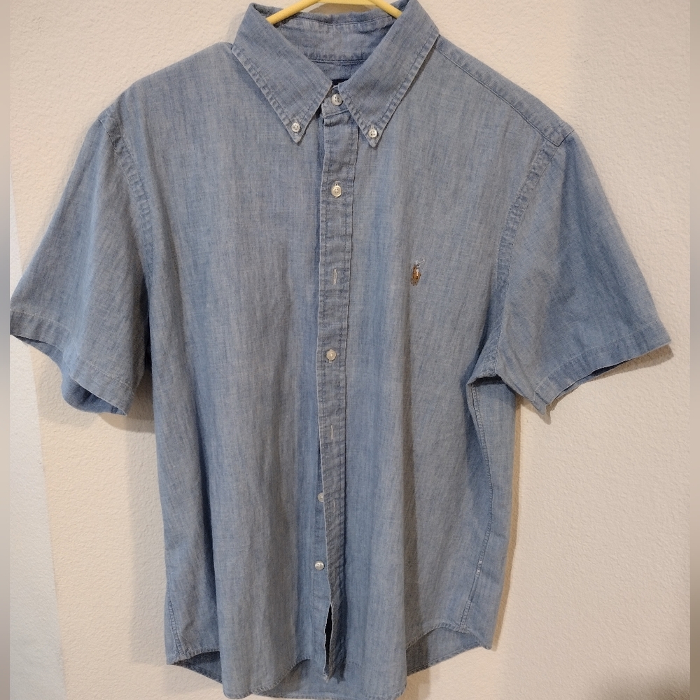 Polo Ralph Lauren Men's Blue Short Sleeve Shirt, Sz LG, NWOT - Picture 1 of 2